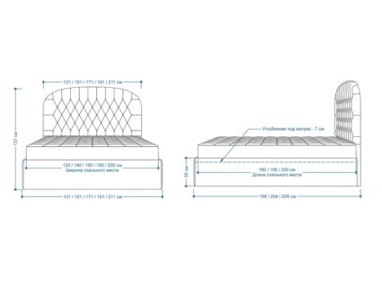 Кровать Lonax Венеция велюр Dolly-2 (с подъемным механизмом) 140х195