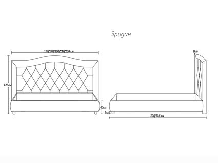 Кровать Димакс Эридан Нуар с подъемным механизмом 140х190